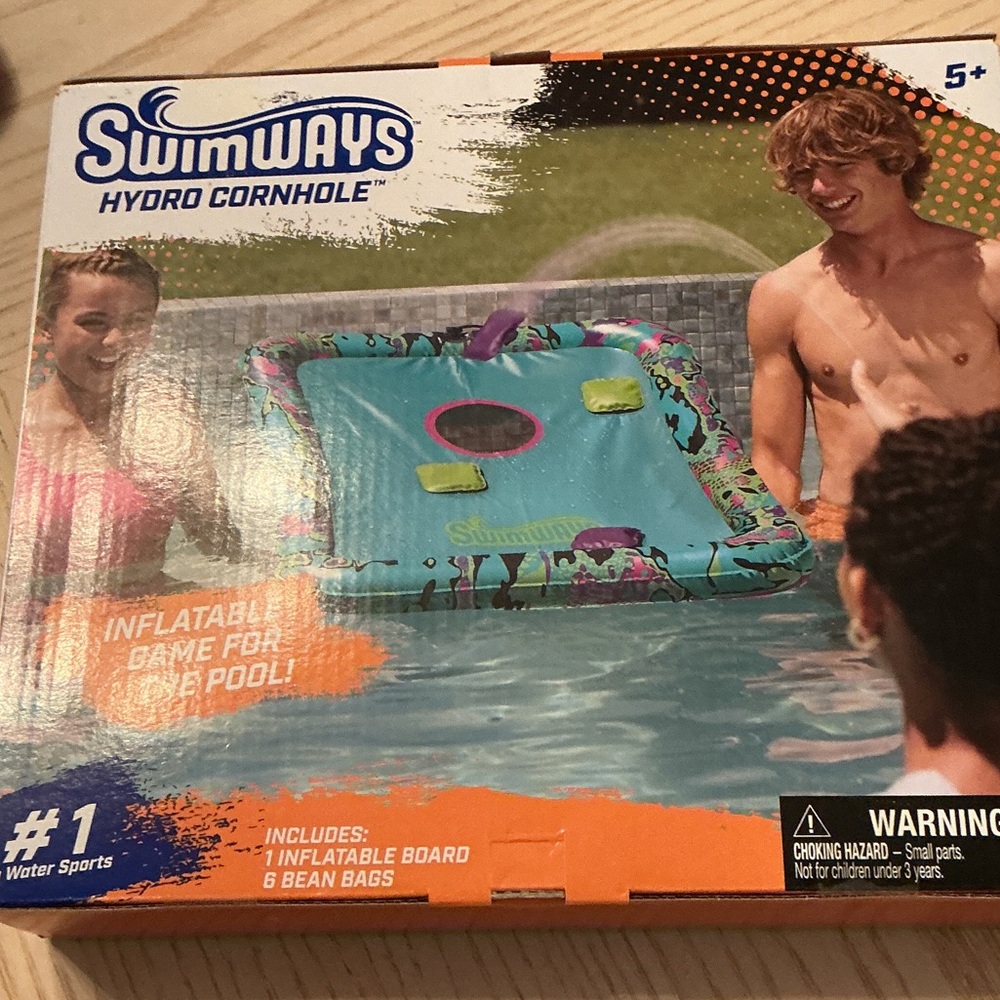 SwimWays Hydro Cornhole Pool Game - Blue and Yellow